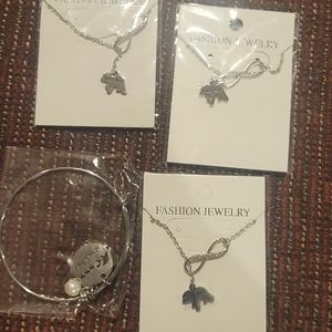 Mama Bear and 3 Baby Bear Necklaces and Bracelet